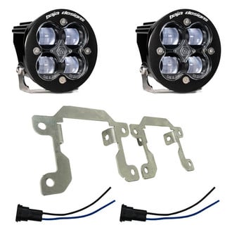 Baja Designs® - Fog Light Location Mounted Squadron SAE™ 3.07" 2x22W Round Wide Cornering Beam LED Light Kit