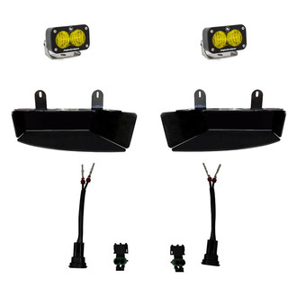 Baja Designs® - Fog Light Location Mounted S2 Sport™ 2.93" 2x12W Rectangular Wide Cornering Beam Amber LED Light Kit
