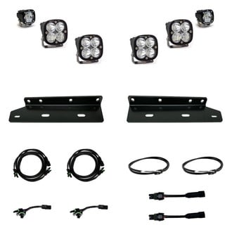 Baja Designs® - Fog Light Location Mounted Squadron Pro™ and S1 Series 4x40W/2x12W Square Driving/Spot/Wide Cornering Beam LED Light Kit