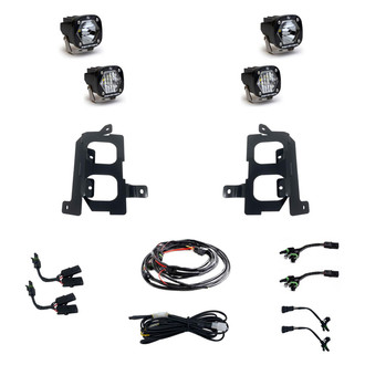Baja Designs® - Fog Light Location Mounted S1™ 2.1" 4x20W Square Spot Beam LED Lights Kit