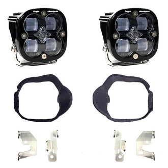 Baja Designs® - Fog Light Location Mounted Squadron SAE™ 3.1" 2x29W Square Wide Cornering Beam LED Light Kit