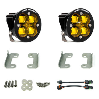 Baja Designs® - Fog Light Location Mounted Squadron-R SAE™ 3.07" 2x29W Round Wide Cornering Beam Amber LED Light Kit
