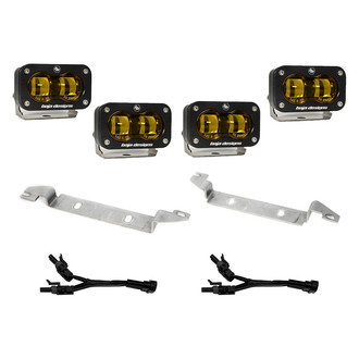 Baja Designs® - Fog Light Location Mounted S2 SAE™ 4x12.5W Rectangular Amber LED Light Kit