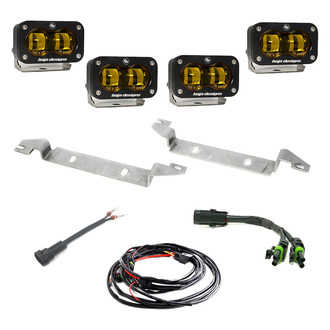 Baja Designs® - Fog Light Location Mounted S2 SAE™ 4x12.5W Rectangular Amber LED Light Kit