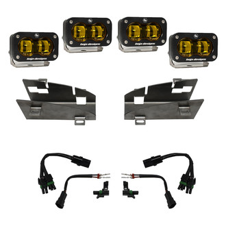 Baja Designs® - Fog Light Location Mounted S2 SAE™ 4x12.5W Rectangular Amber LED Light Kit