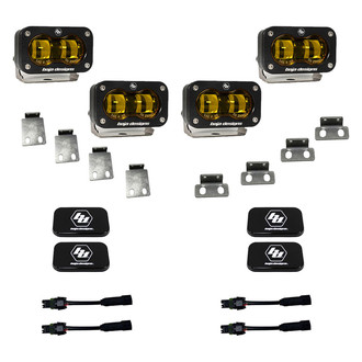 Baja Designs® - Fog Light Location Mounted S2 SAE™ 4x12.5W Rectangular Amber LED Light Kit