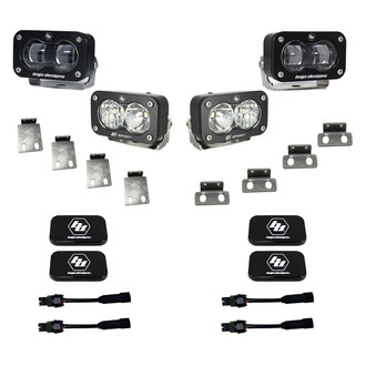 Baja Designs® - Fog Light Location Mounted S2 SAE™ and S2 Sport™ 2x12.5W/2x12W Rectangular Driving/Combo Beam LED Light Kit