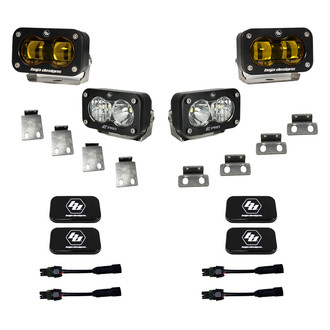 Baja Designs® - Fog Light Location Mounted S2 SAE™ and S2 Pro™ 2x12.5W/2x23.5W Rectangular Driving/Combo Beam White/Amber LED Light Kit
