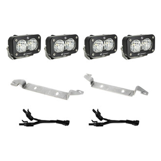Baja Designs® - Fog Light Location Mounted S2 Sport™ 2.93" 4x12W Rectangular Wide Cornering Beam LED Light Kit
