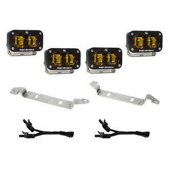 Baja Designs® - Fog Light Location Mounted S2 SAE™ 4x12.5W Rectangular Amber LED Light Kit