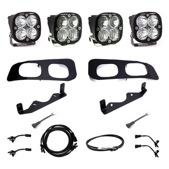Baja Designs® - Fog Light Location Mounted Squadron Racer™ and Squadron Pro™ 2x45.5W/2x41.5W Square Driving/Combo Beam LED Light Kit, with Upfitter