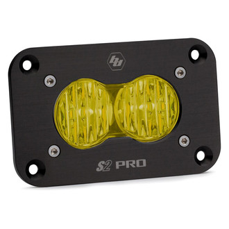 Baja Designs® - S2 Pro™ Flush Mount 3"x2" 24W Rectangular Wide Cornering Beam Amber LED Light