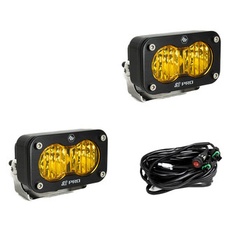 Baja Designs® - S2 Pro™ 3"x2" 2x24W Rectangular Wide Cornering Beam Amber LED Lights