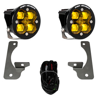 Baja Designs® - Fog Light Location Mounted Squadron-R SAE™ 3.07" 2x29W Round Wide Cornering Beam Amber LED Light Kit