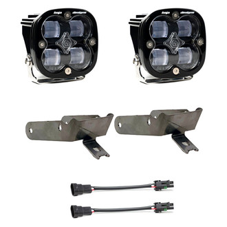 Baja Designs® - Fog Light Location Mounted Squadron SAE™ 3.1" 2x29W Square Wide Cornering Beam LED Light Kit