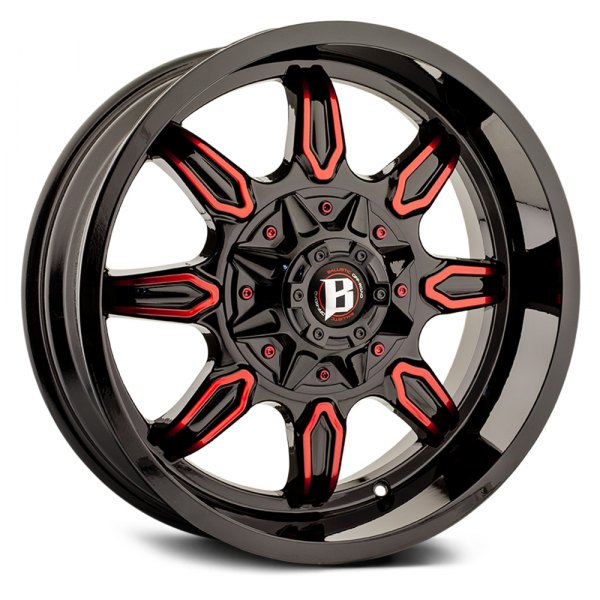 BALLISTIC® - 670 RAMPAGE Gloss Black with Red Machined Windows