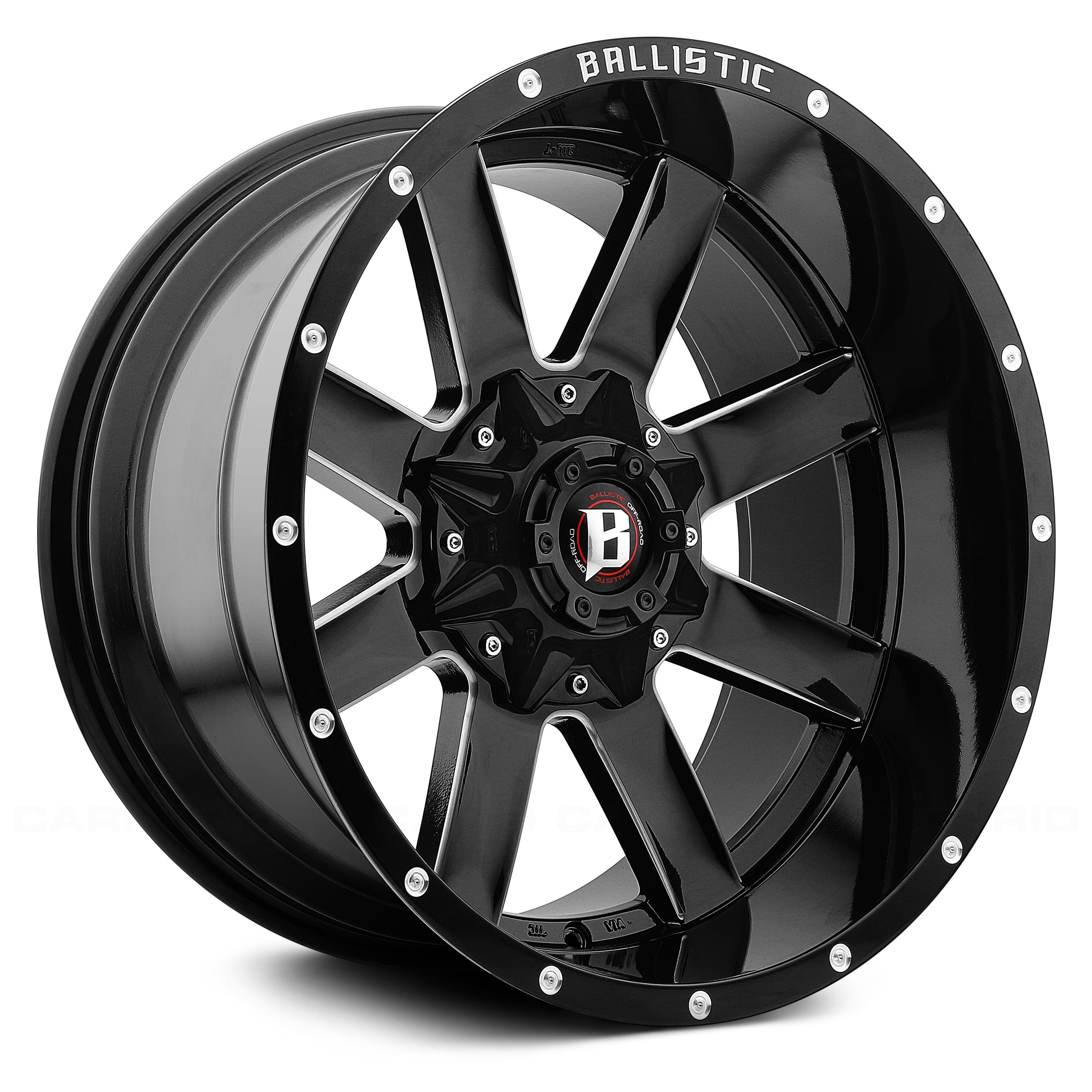 Ballistic Off Road 959 Rage Wheels Gloss Black With Milled Windows Rims