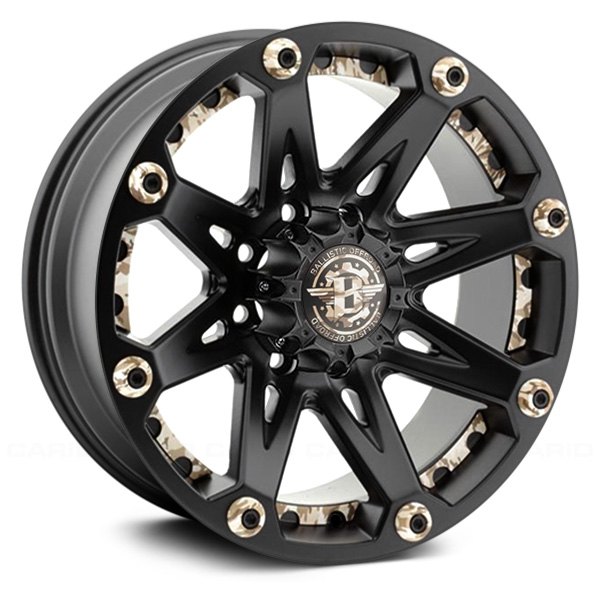 Ballistic Off Road 814 Jester Wheels Flat Black With Camouflage Accents Rims