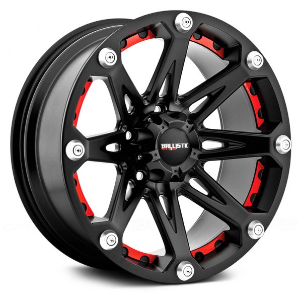 BALLISTIC® - JESTER Flat Black with Red Inserts