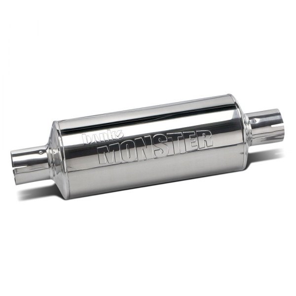 Banks® - Monster™ Stainless Steel Round Silver Exhaust Muffler