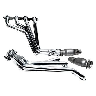 BBK® - CNC Series™ Steel Titanium Ceramic Long Tube Exhaust Headers with High-Flow Cats