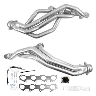 BBK® - Polished Silver Ceramic Long Tube Exhaust Headers