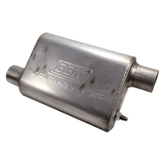 BBK® - Varitune Series™ Stainless Steel Oval Gray Exhaust Muffler (2.5" Offset ID, 2.5" Offset OD)