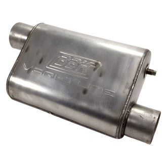 BBK® - Varitune Series™ Stainless Steel Oval Gray Exhaust Muffler (3" Offset ID, 3" Offset OD)