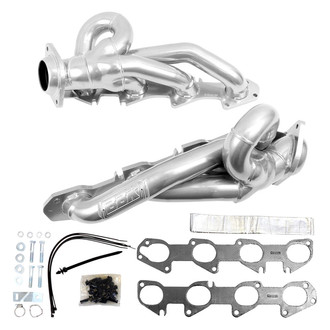 BBK® - CNC Series™ Steel Silver Ceramic Coated Short Tube Exhaust Headers