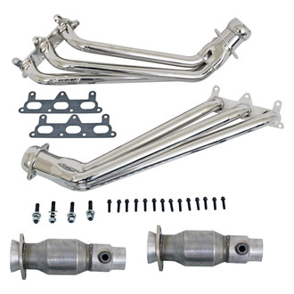 BBK® - CNC Series™ Steel Titanium Ceramic Long Tube Exhaust Headers with High-Flow Cats