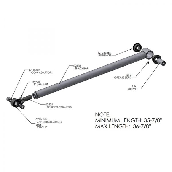 BDS Suspension® - Rear Adjustable Track Bar