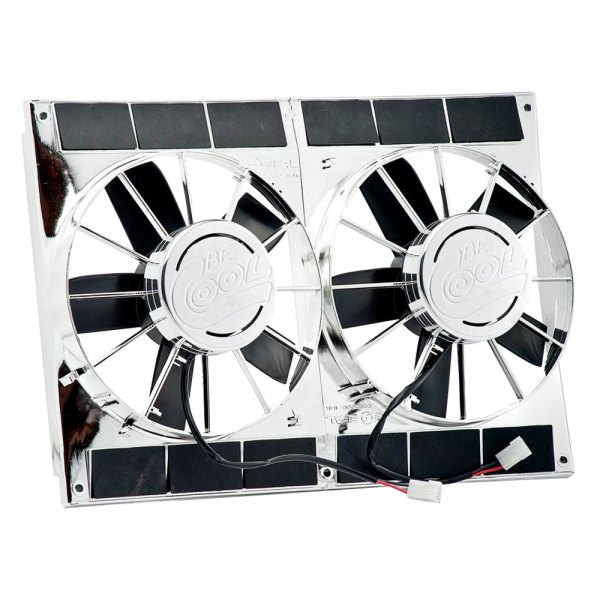 Be Cool® - Show & Go High Torque Dual Chrome Puller Fan with Stainless Shroud & Billet Covers