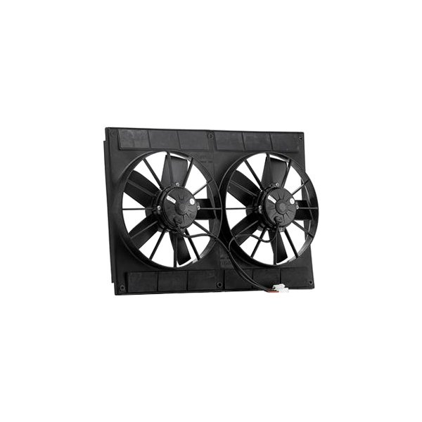 Be Cool® - 12" Qualifier Euro Black High Torque Dual Puller Fan with Shroud