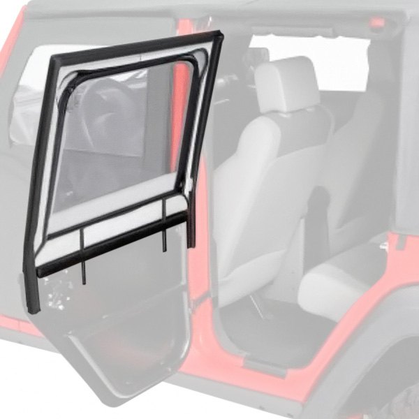 Bestop® - Element™ Black Twill Rear Doors Fabric Upper Half-Door Set