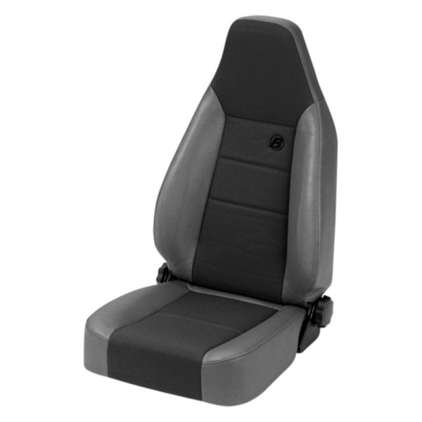 Bestop® - Charcoal/Gray TrailMax™ II Front Sport Seat Vinyl with Center Fabric Insert
