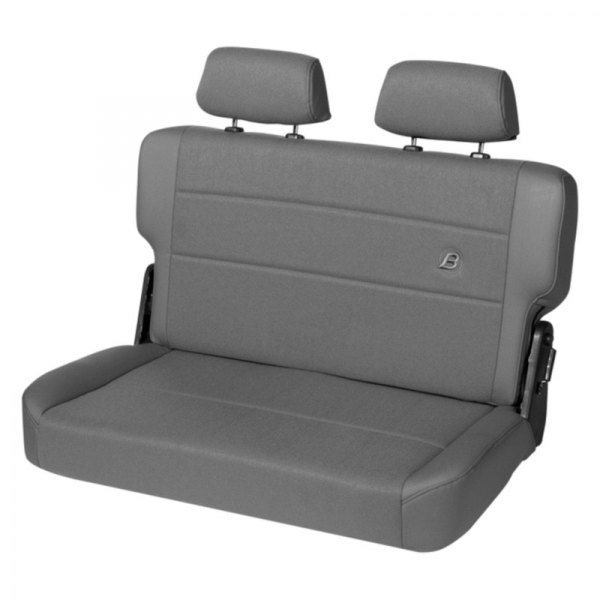 Bestop® - Charcoal/Gray TrailMax™ II Rear Fold and Tumble Bench Seat Vinyl with Center Fabric Insert