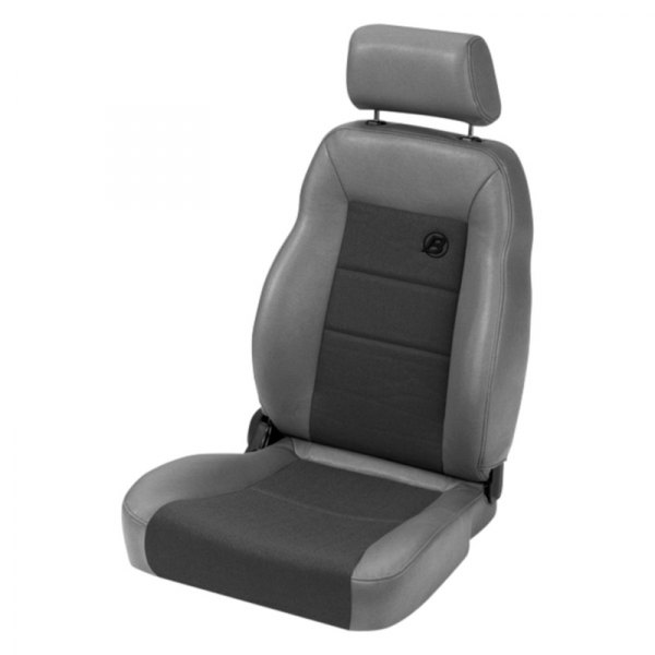 Bestop® - Charcoal/Gray TrailMax™ II Front Driver Side Pro Seat Vinyl with Center Fabric Insert