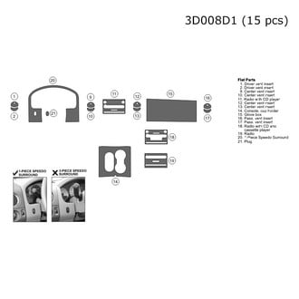 B&I® - 3D Blackwood Upgrade Kit (15 Pcs) Dash Kit