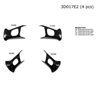 B&I® - 3D Blue Fiber (4 Pcs) Steering Wheel Spoke Insert