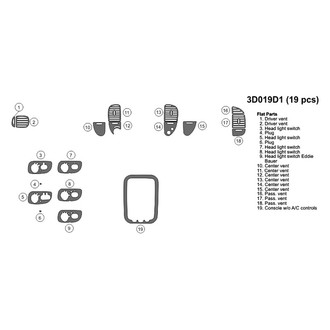 B&I® - 3D Blackwood Upgrade Kit (19 Pcs) Dash Kit