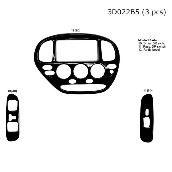 B&I® 3D022B5-DET - 3D Molded Bronze Burlwood Full Dash Kit (3 Pcs)