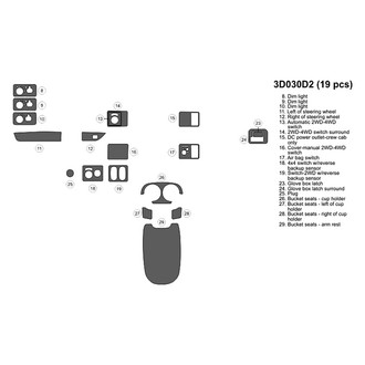 B&I® - 3D Blackwood Upgrade Kit (19 Pcs) Dash Kit