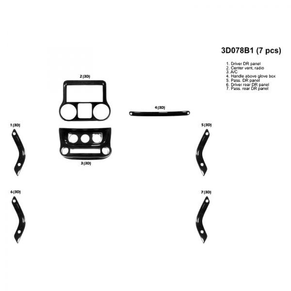 B&I® - 3D Small Dash Kit (7 Pcs)