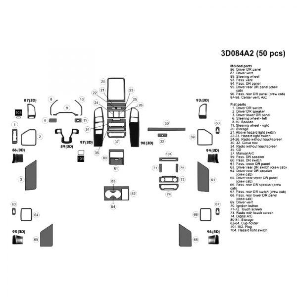 B&I® - Combo Large Dash Kit