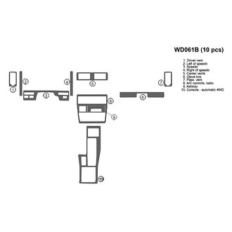 B&I® - 2D Blackwood Small Dash Kit (10 Pcs)