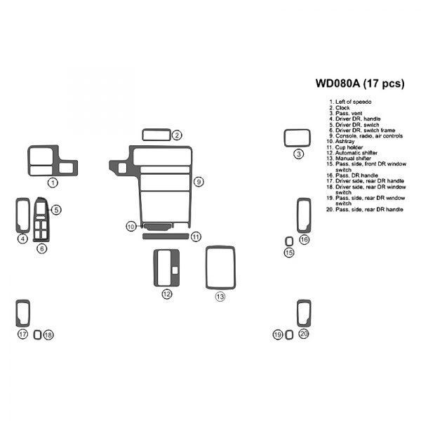B&I® - 2D Full Dash Kit (17 Pcs)