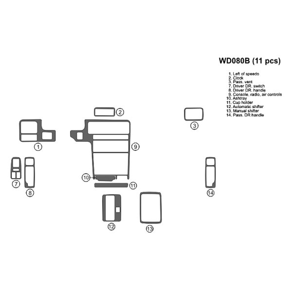 B&I® - 2D Full Dash Kit (11 Pcs)