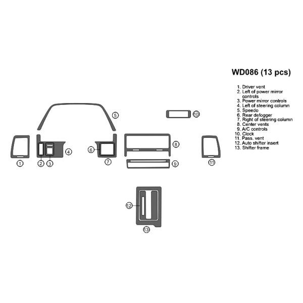 B&I® - 2D Full Dash Kit (13 Pcs)