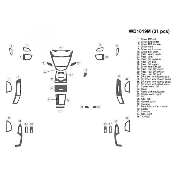 B&I® - 2D Medium Dash Kit