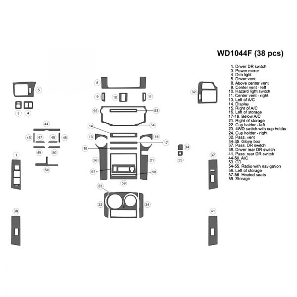 B&I® - 2D Small Dash Kit